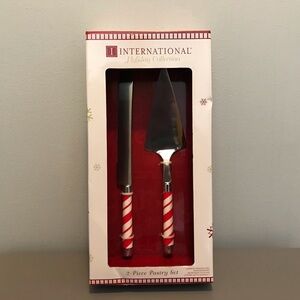 Christmas 2-Piece Cake Knife & Pie Server Set. New in Box